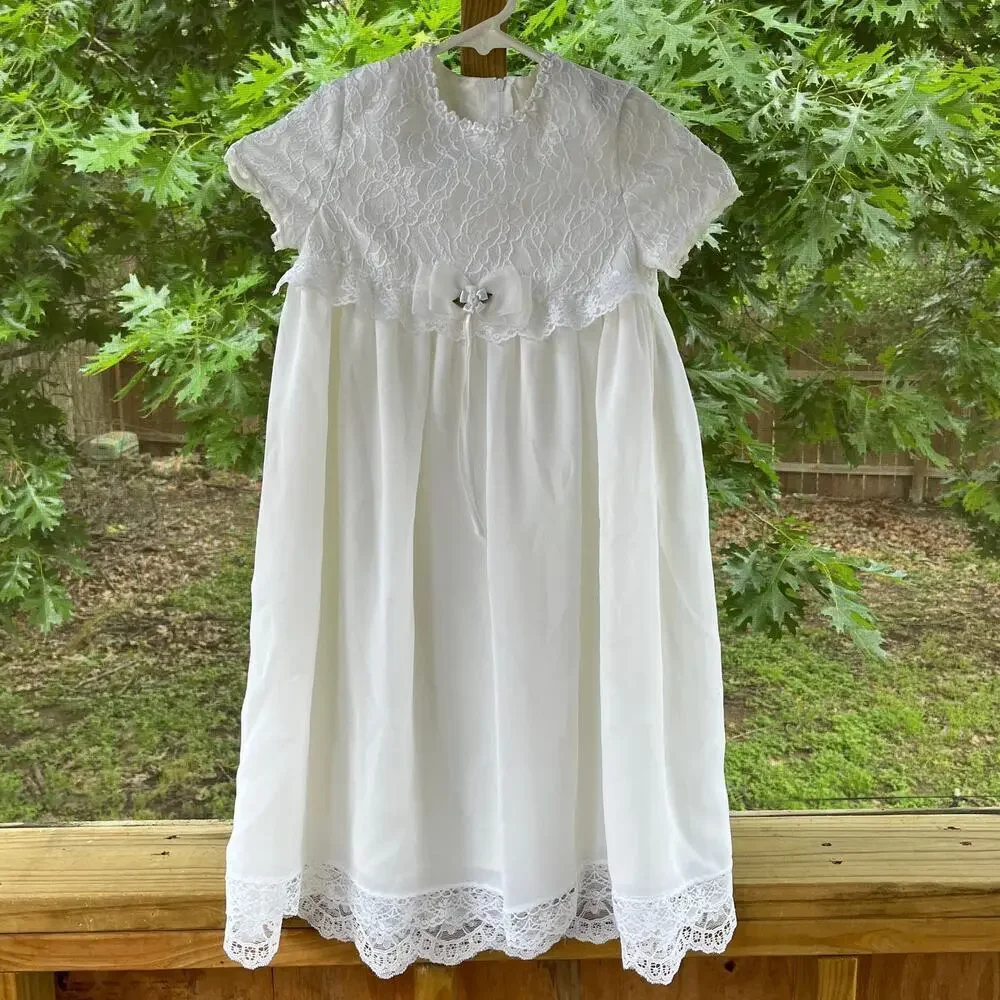 Jessica McClintock Vintage Girl's White Formal Dress Size 6